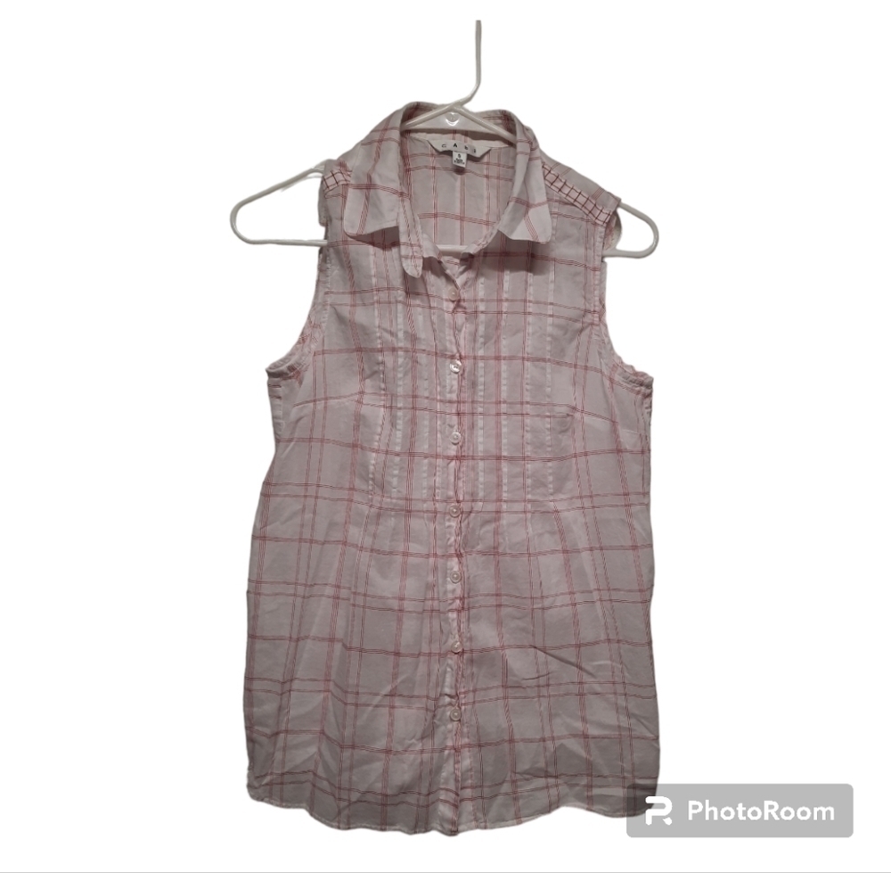 Cabi Women's Gauzy Cotton Gamine Shirt Button Blouse Top #834 Small